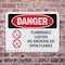 Signmission Flammable Liquids No Smoking Or Open Flames Danger Sign, Plastic, 10in W x 7in L, 2PK OS-2PACK-DS-P-710-L-1244 - alternate 2